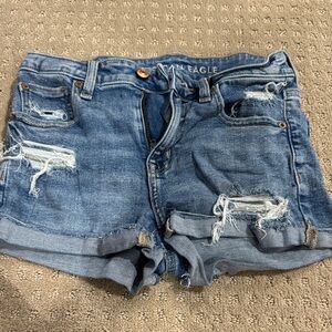 American Eagle Outfitters Ripped Blue Jean Shorts